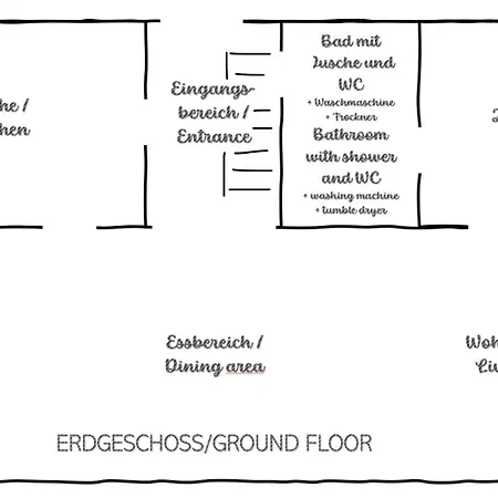 Privatunterkunft Gemeinschaftsunterkunft 2ez 1dz 2 Bäder - Ruhig Gelegen - Garten, Küche, Wlan, Parken, Self-check-in, Ventilator